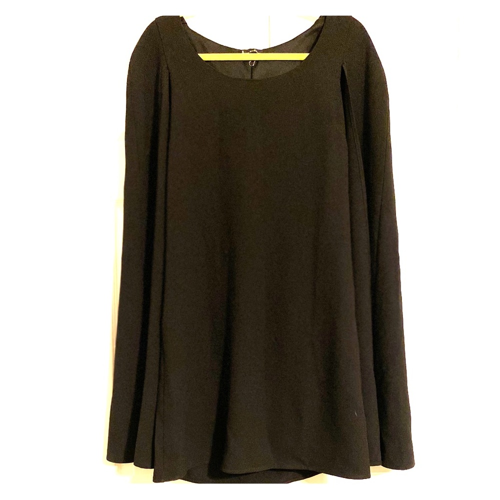 Black mini dress with cape attached